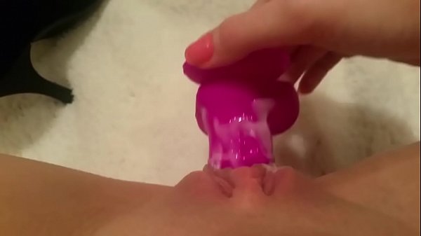 18 year old playing with new dildo